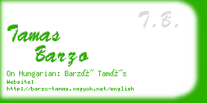 tamas barzo business card